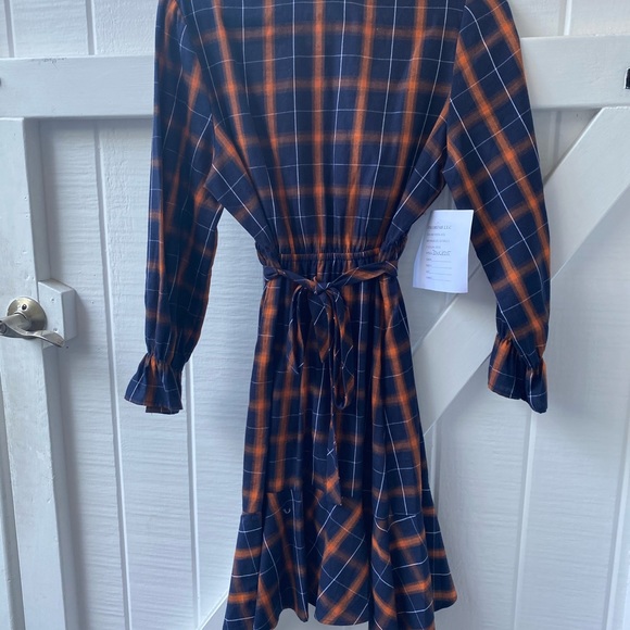 Colorish long sleeve dress with orange and blue - Picture 6 of 8